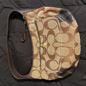Brown, Tan, and Black Coach Shoulder Bag